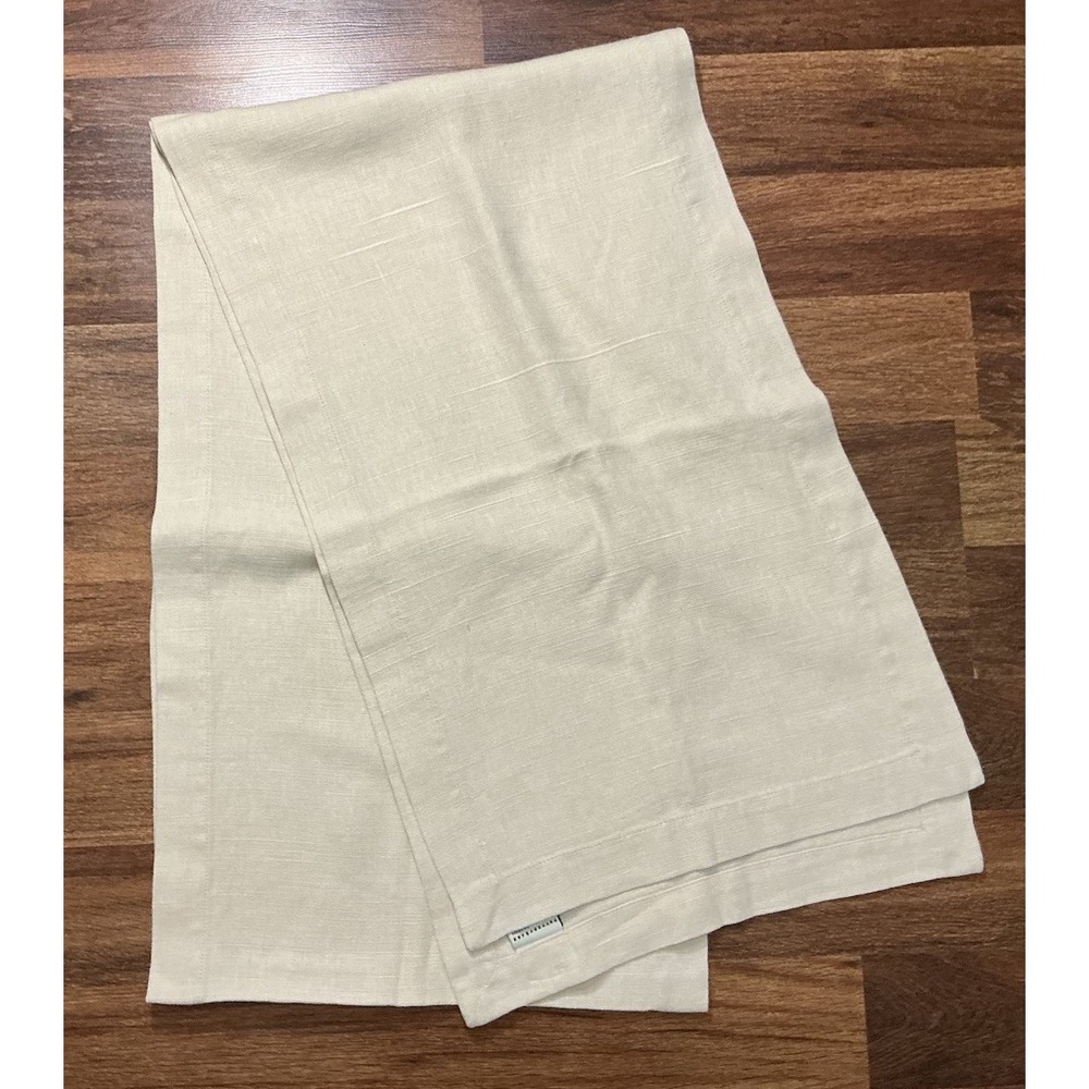 Pottery Barn 100% Hemp Table Runner Natural/Beige Woven Fabric 16in X 108in